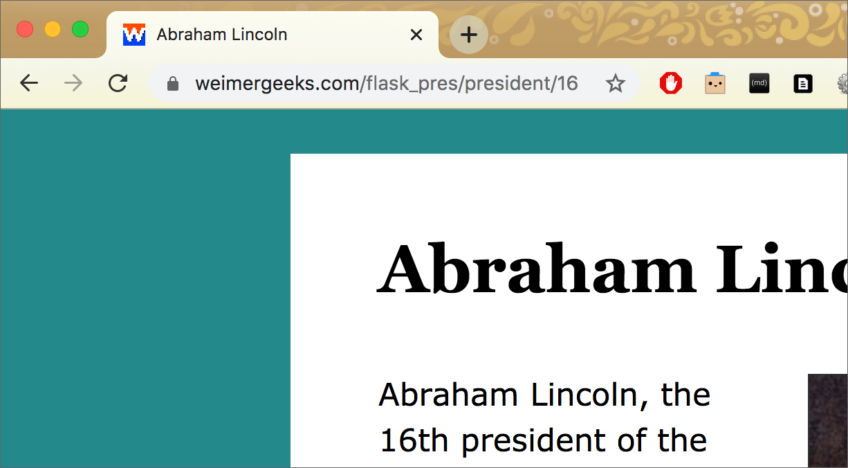 President title screenshot